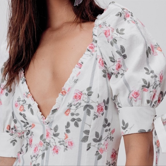 For Love and Lemons 🍋 Rose Stripe Mini Dress - Picture 4 of 5